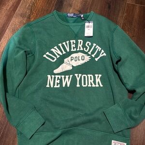 Ralph Lauren University Pwing New York Green Crewneck Sweatshirt